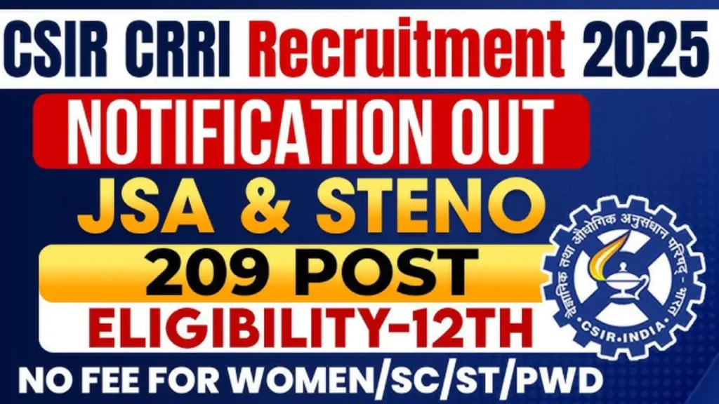 Delhi CSIR CRRI Recruitment 2025