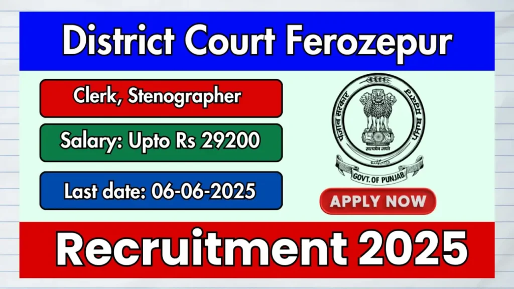 District Court Ferozepur Recruitment 2025