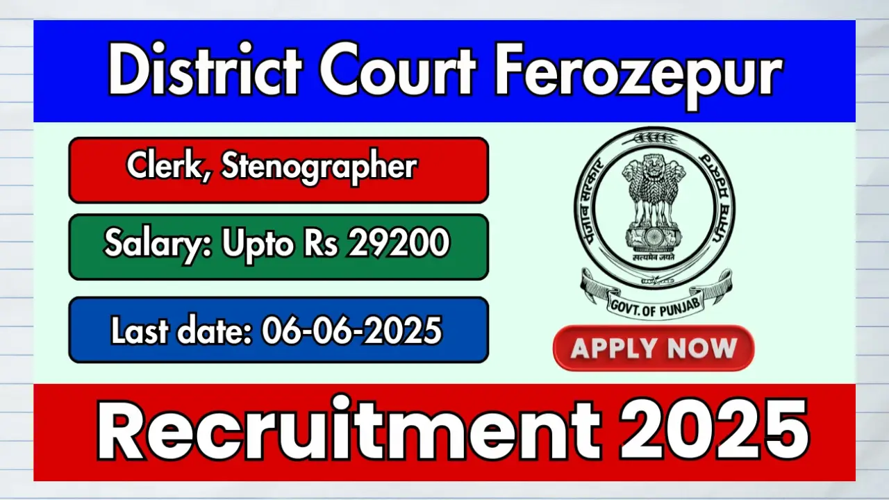 District Court Ferozepur Recruitment 2025