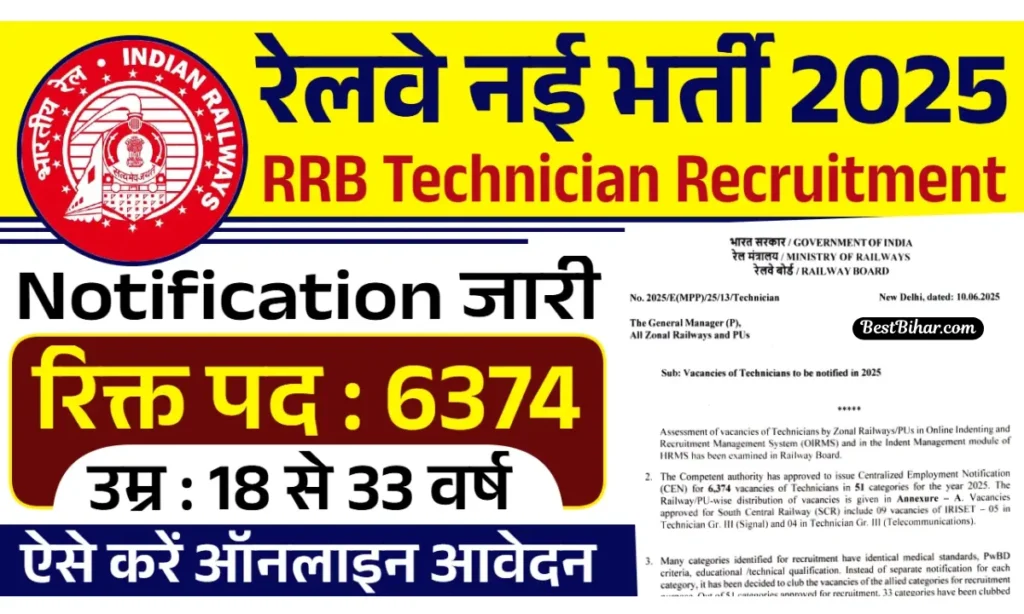 Railway RRB Technician Recruitment 2025