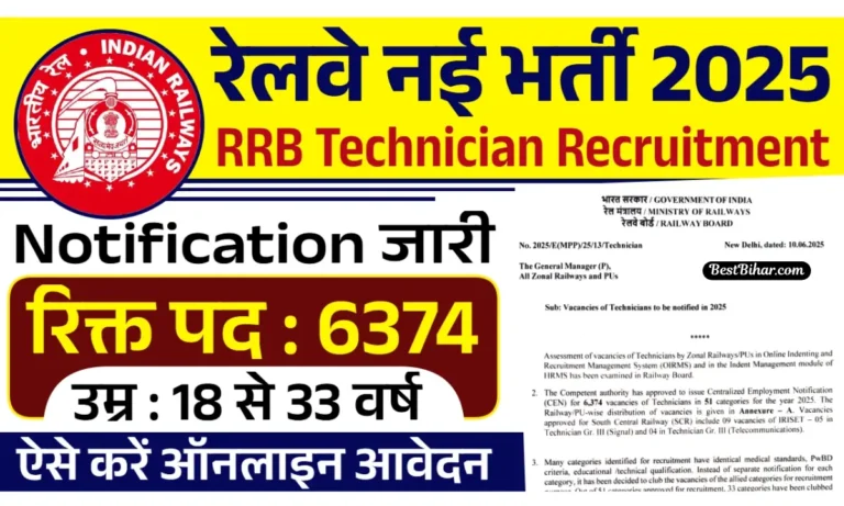 Railway RRB Technician Recruitment 2025