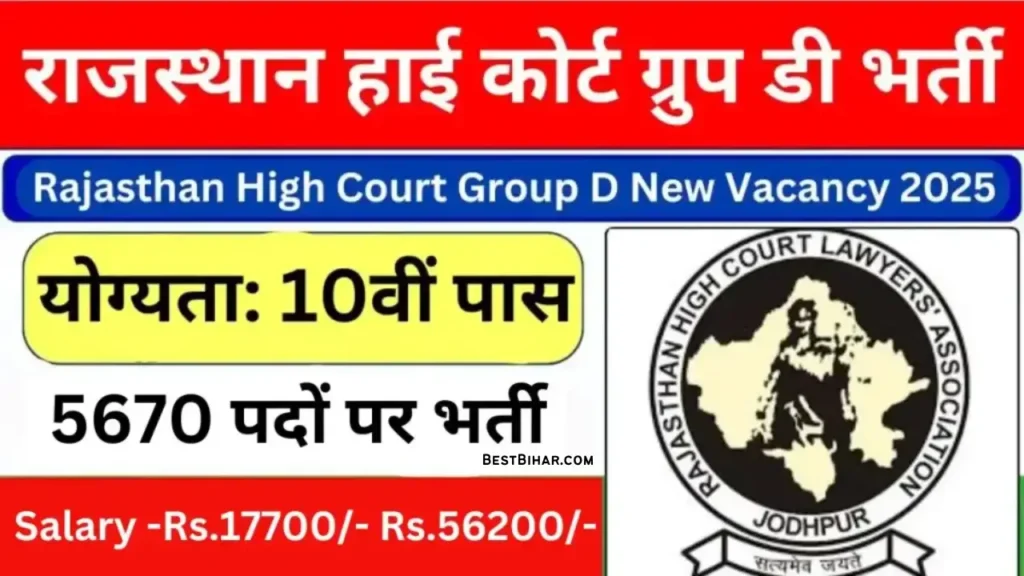 Rajasthan High Court Peon Recruitment 2025