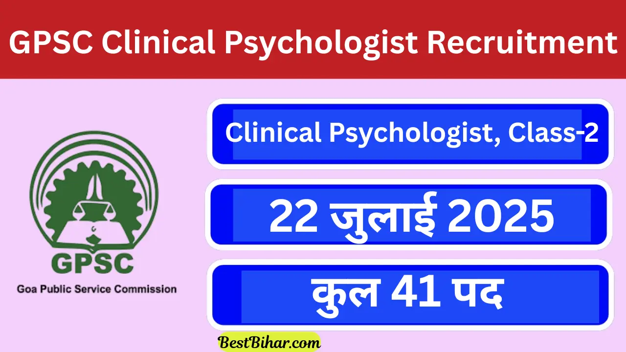 GPSC Clinical Psychologist Recruitment 2025