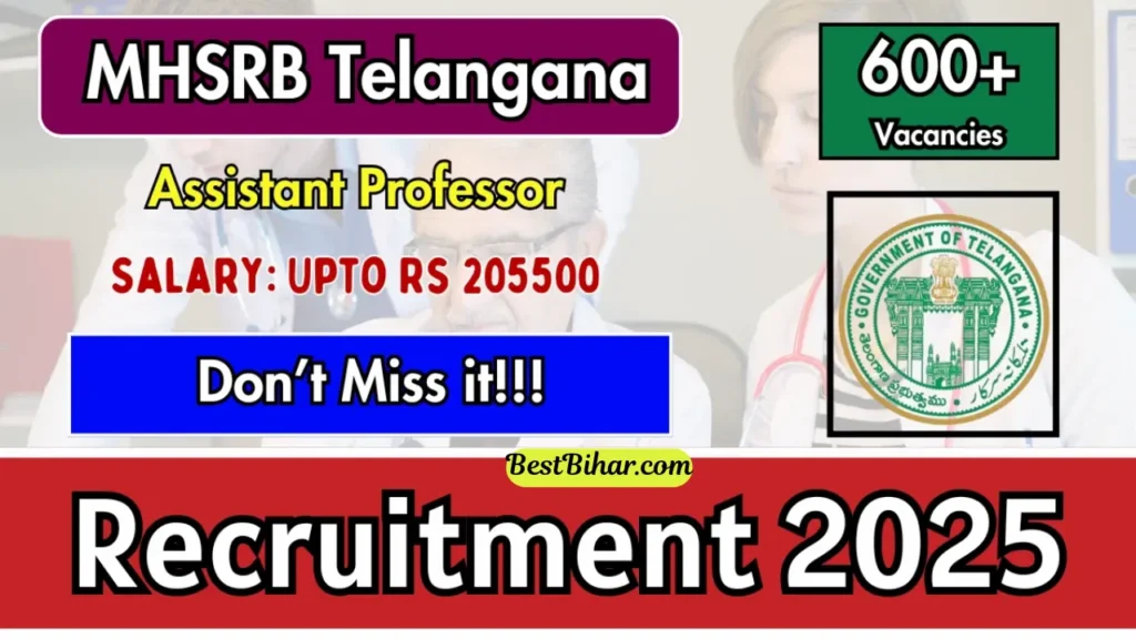 MHSRB Telangana Assistant Professor Recruitment 2025