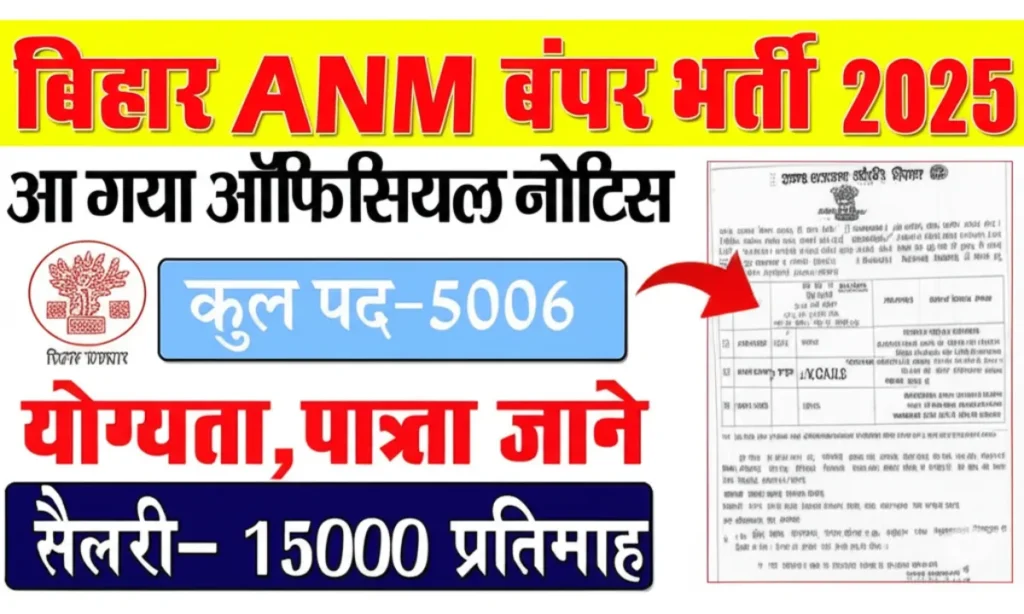Bihar ANM Vacancy 2025