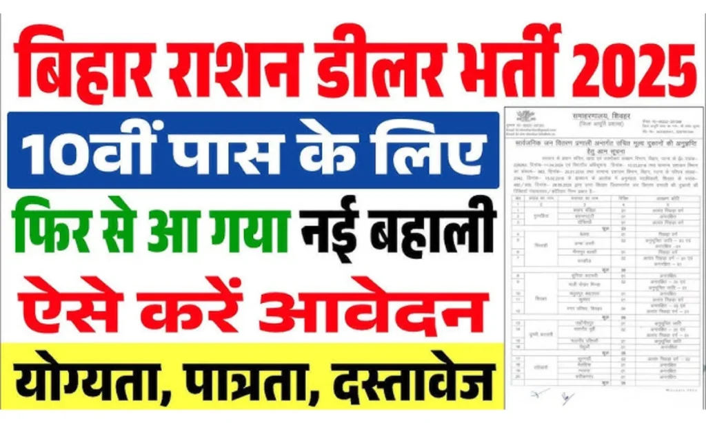 Bihar Ration Dealer Recruitment 2025