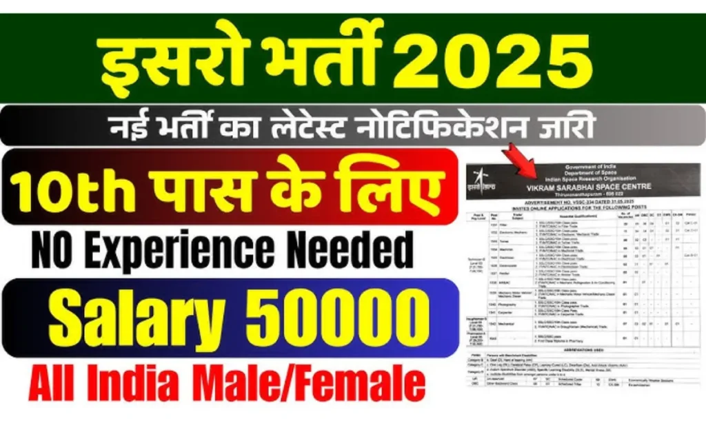 ISRO 10th Passed Jobs 2025