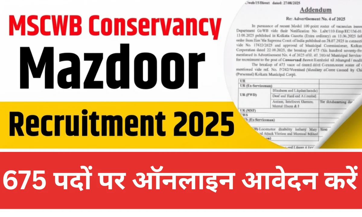 MSCWB Conservancy Mazdoor Recruitment 2025