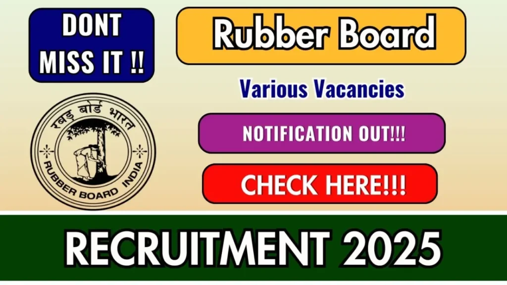 Rubber Board Recruitment 202
