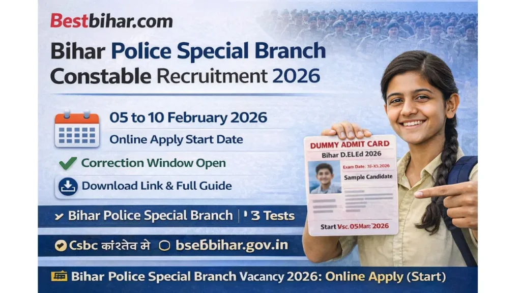 Bihar Police Special Branch Constable Recruitment 2026